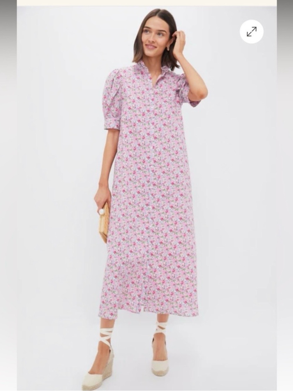 Hyacinth House Pink Multi Ruffle Collar Louisa Maxi Dress - Picture 3 of 4
